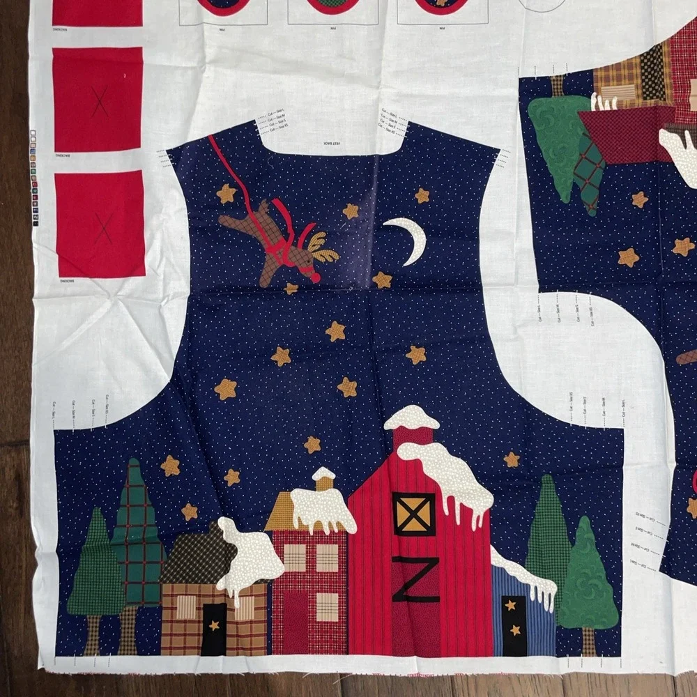 VTG Dream Spinners V.I.P Up‎ on the Housetop Vest Panel - Christmas - UNCUT